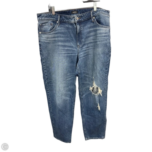 Jeans Straight By Express In Blue Denim, Size: 16
