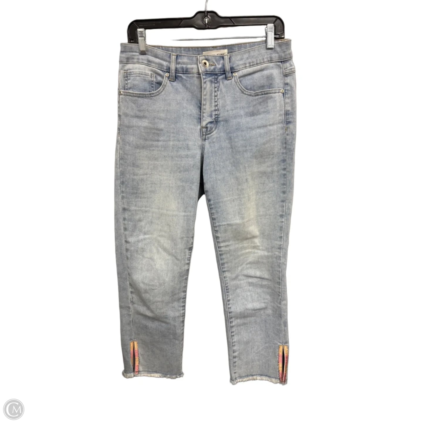 Jeans Cropped By Tribal In Blue & Pink, Size: 6