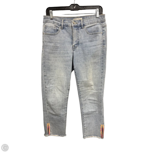 Jeans Cropped By Tribal In Blue & Pink, Size: 6