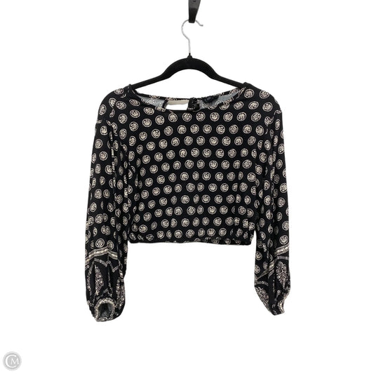 Blouse Long Sleeve By Nicole By Nicole Miller In Black & White, Size: Xs