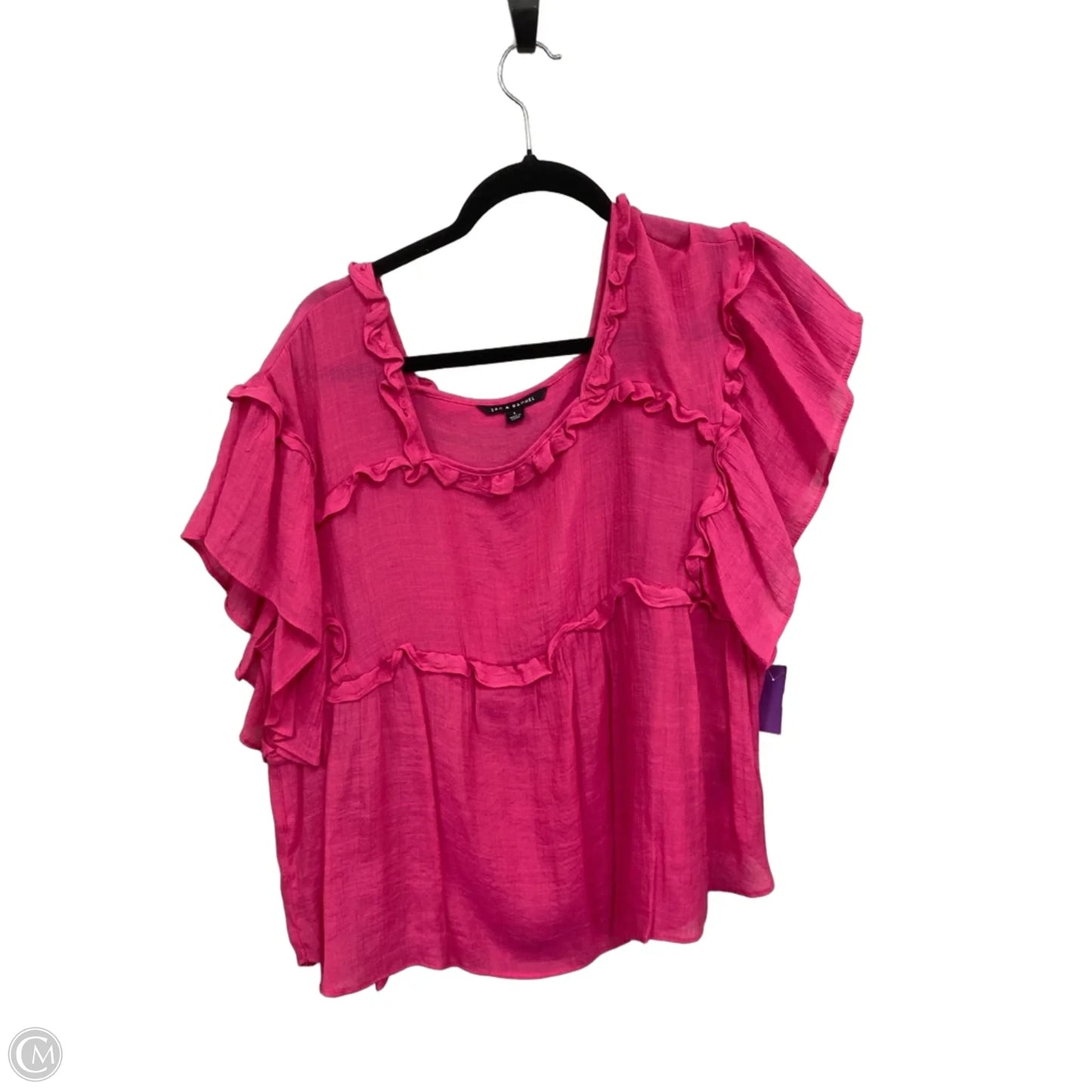 Blouse Short Sleeve By Zac And Rachel In Pink, Size: L