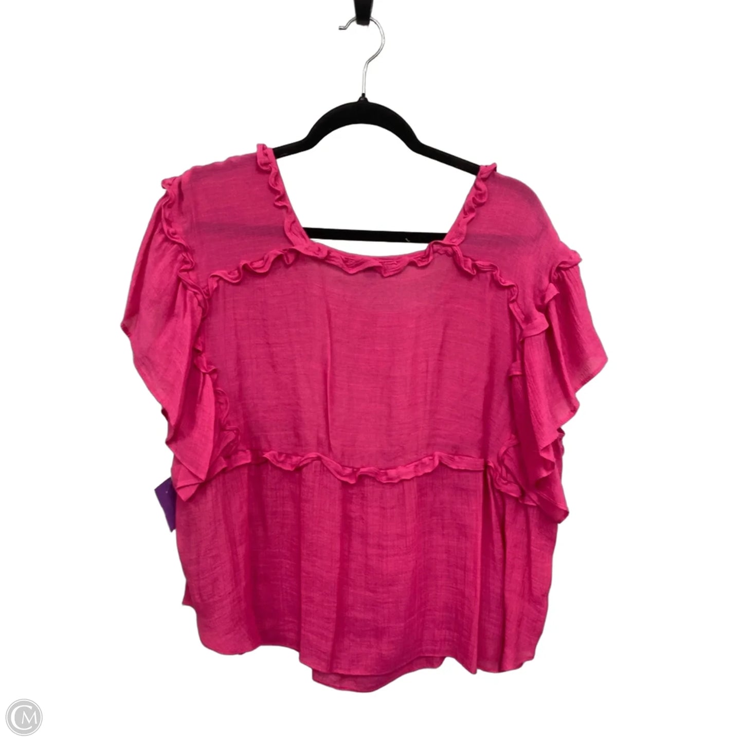 Blouse Short Sleeve By Zac And Rachel In Pink, Size: L