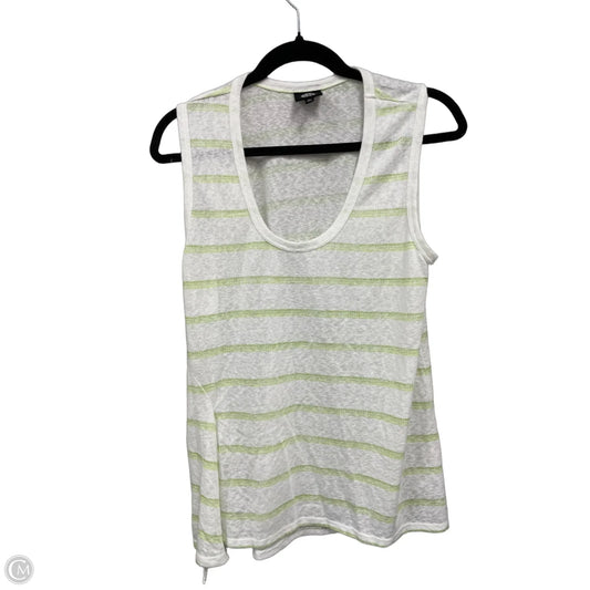 Top Sleeveless By Bobeau In Green & White, Size: L