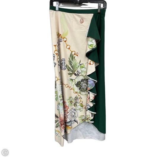 Skirt Maxi By Clothes Mentor In Cream & Green, Size: L