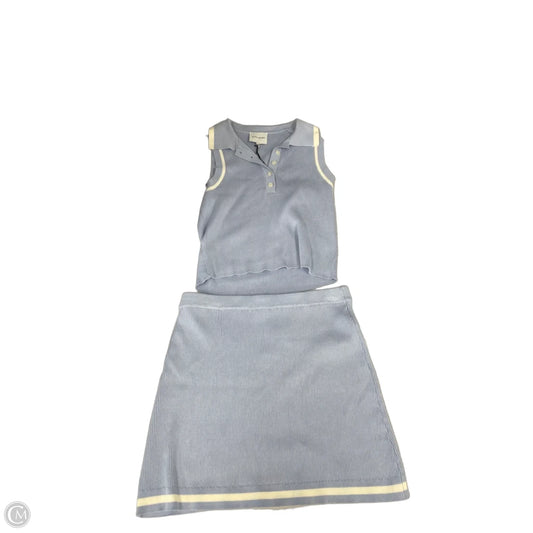 Skirt Set 2pc By Pink Rose In Blue & White, Size: L