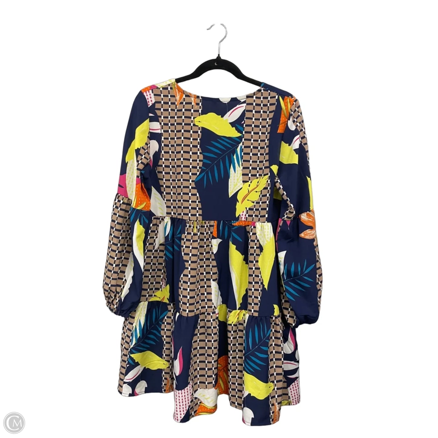 Dress Casual Short By Clothes Mentor In Blue & Yellow, Size: M