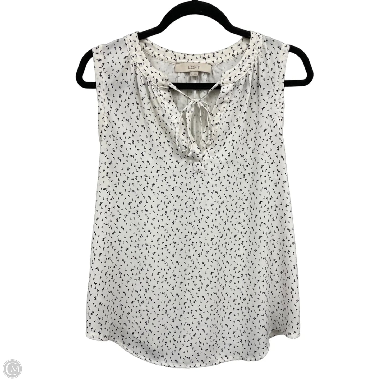 Blouse Sleeveless By Loft In Black & White, Size: S