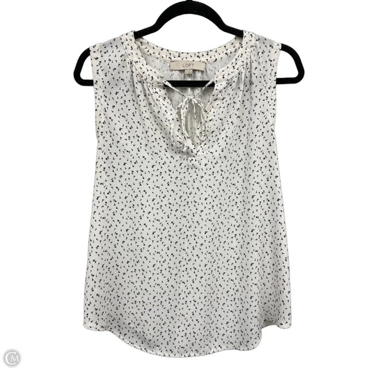 Blouse Sleeveless By Loft In Black & White, Size: S