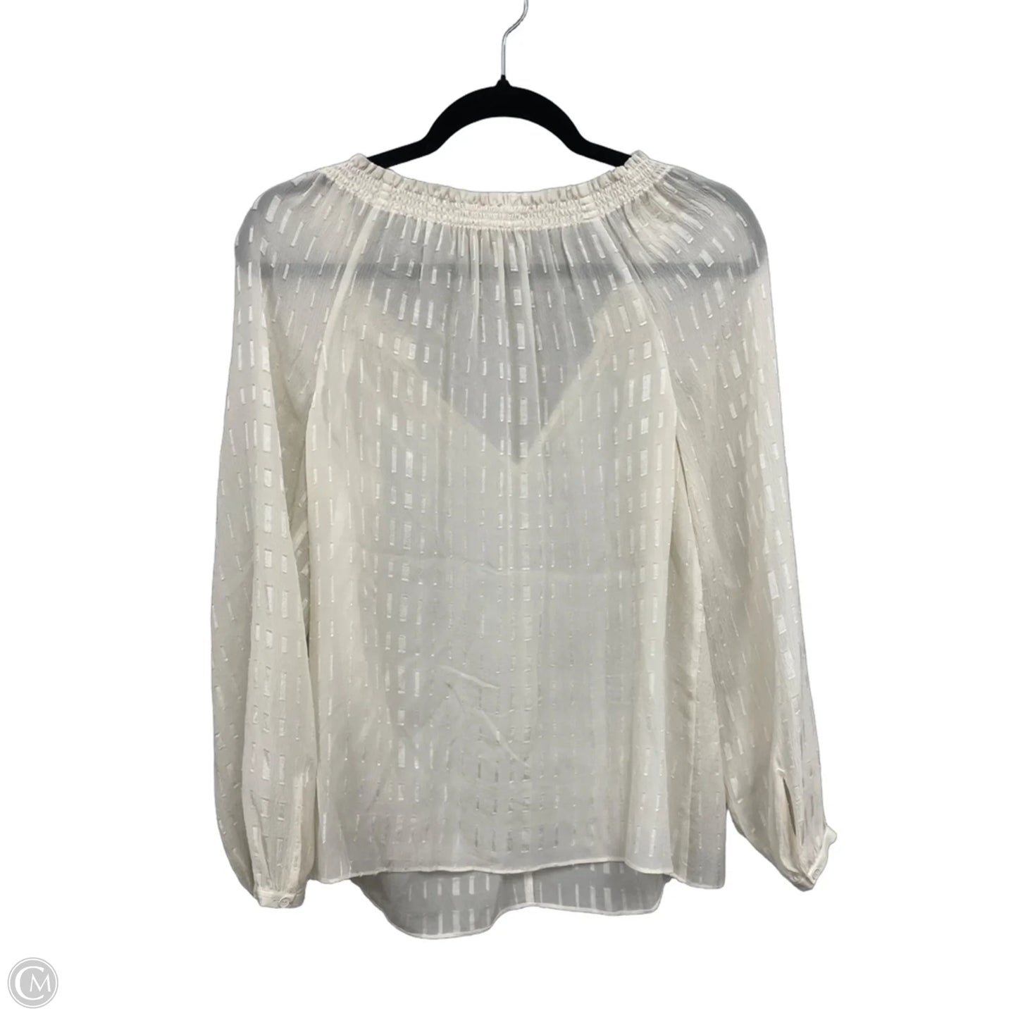 Blouse Long Sleeve By Rebecca Taylor In Ivory, Size: 2