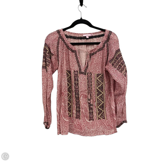 Blouse Long Sleeve By Calypso St Barth In Black & Red, Size: Xs
