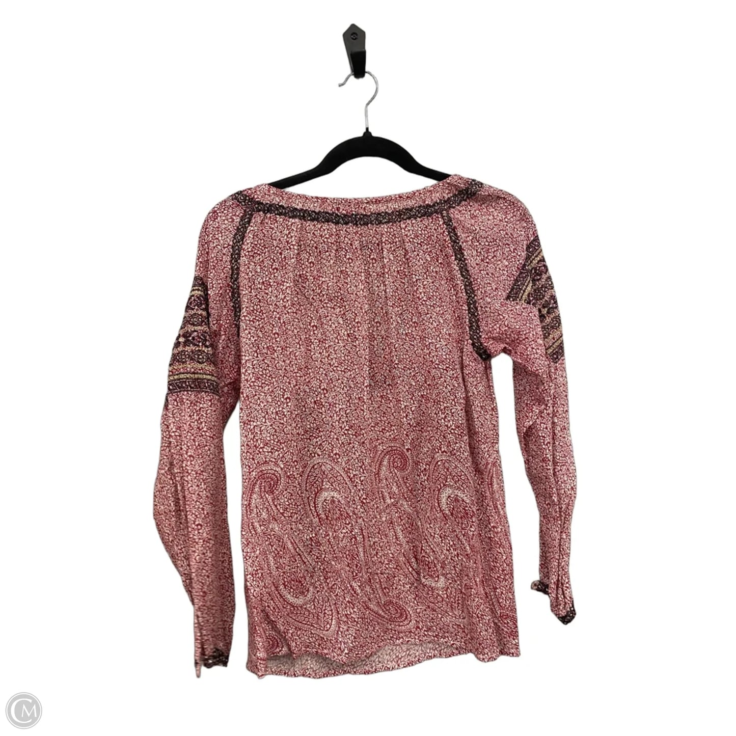 Blouse Long Sleeve By Calypso St Barth In Black & Red, Size: Xs