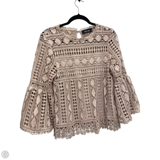 Blouse Long Sleeve By Fabrik In Pink, Size: M