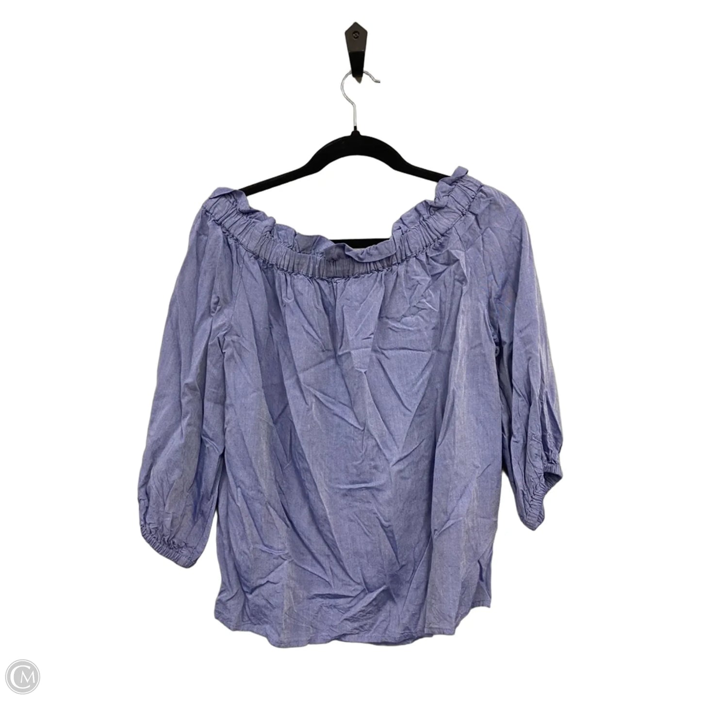 Blouse Long Sleeve By Banana Republic In Blue, Size: M