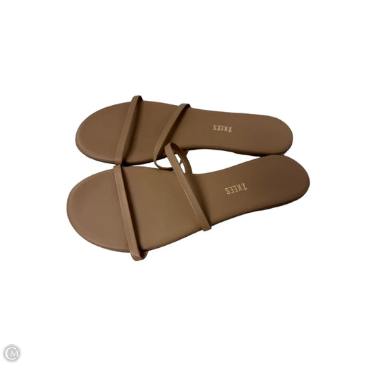 Sandals Flats By Clothes Mentor In Brown, Size: 10