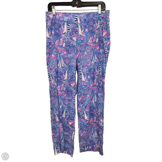 Pants Designer By Lilly Pulitzer In Blue & Pink, Size: M