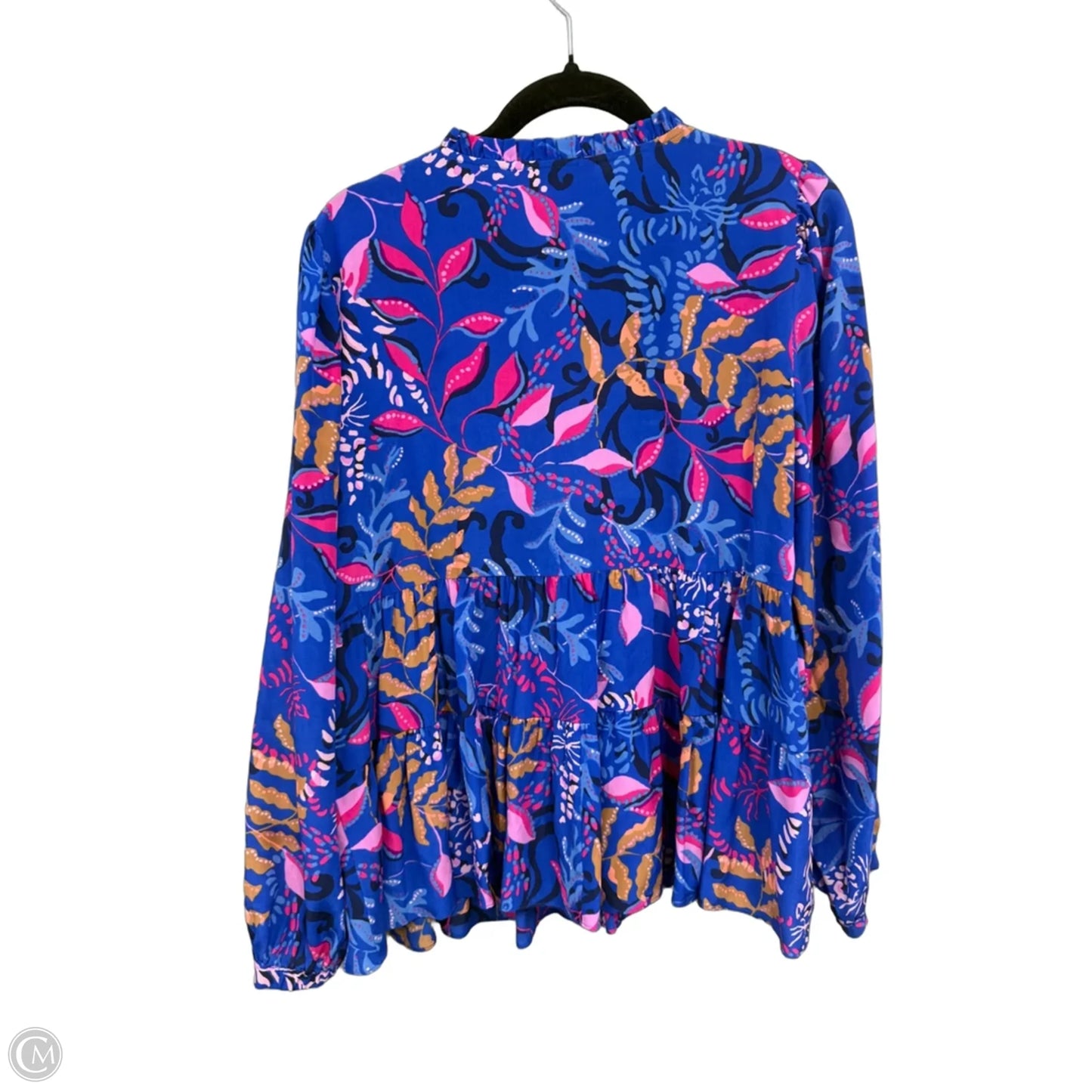 Blouse Designer By Lilly Pulitzer In Blue & Pink, Size: 12