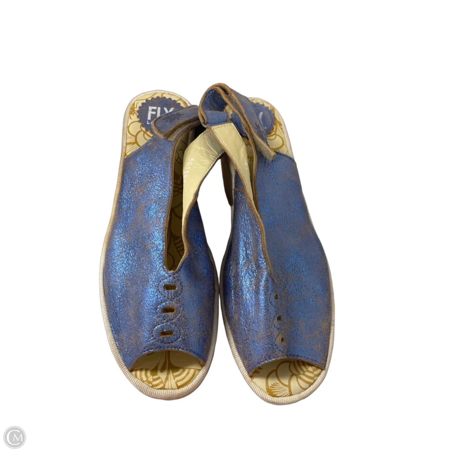 Sandals Heels Wedge By Fly London In Blue, Size: 8.5