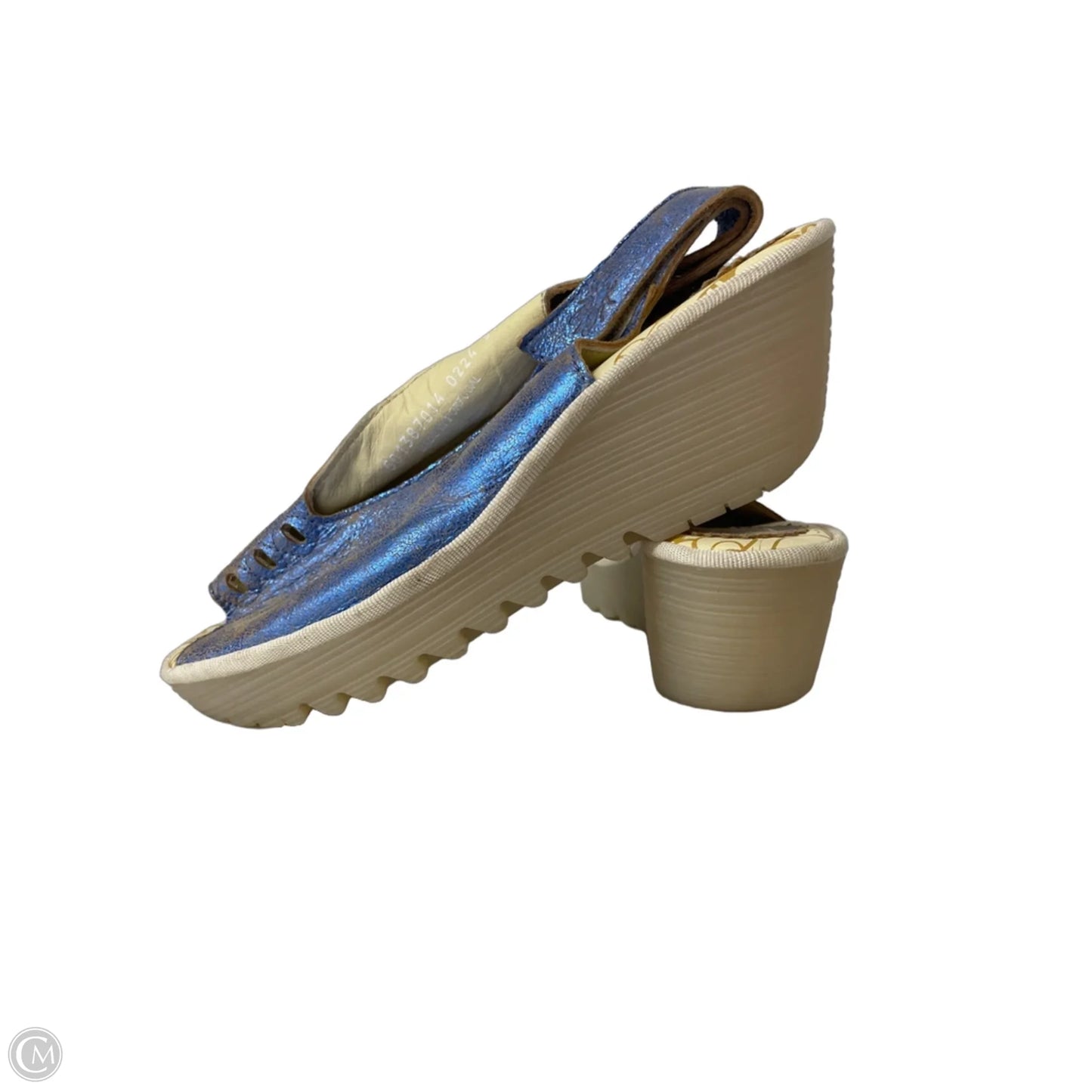 Sandals Heels Wedge By Fly London In Blue, Size: 8.5