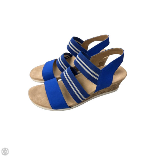Sandals Heels Wedge By Life Stride In Blue, Size: 6.5