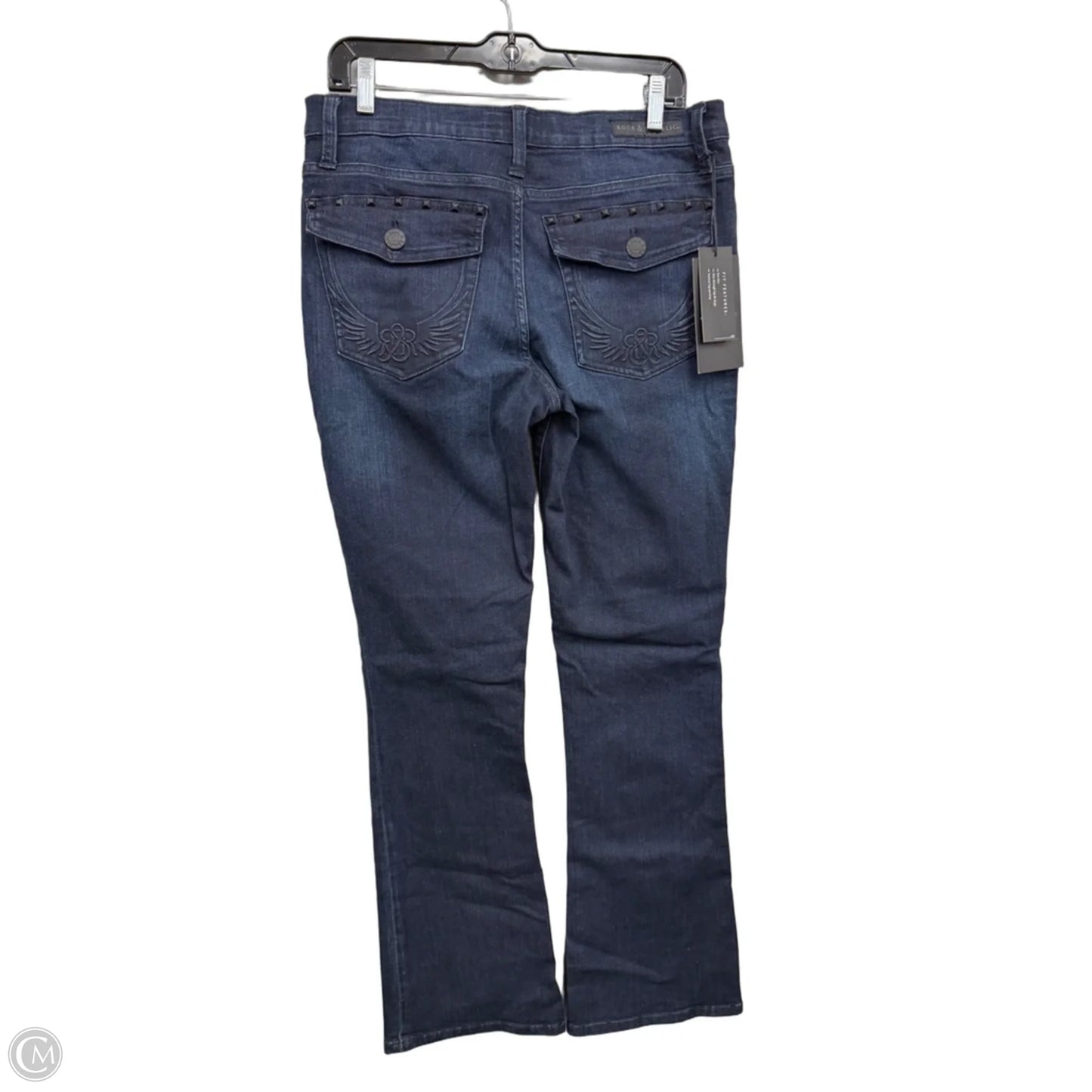 Jeans Boot Cut By Rock And Republic In Blue Denim, Size: 14