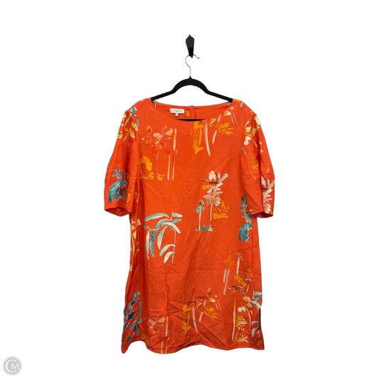 Dress Designer By Lafayette 148 In Orange & Yellow, Size: M