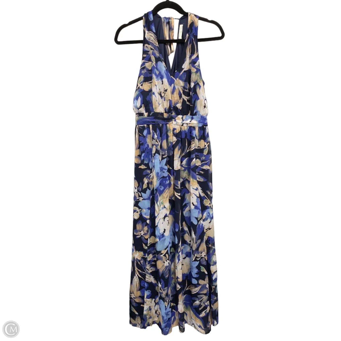 Dress Casual Maxi By Lovestitch In Blue & Cream, Size: M