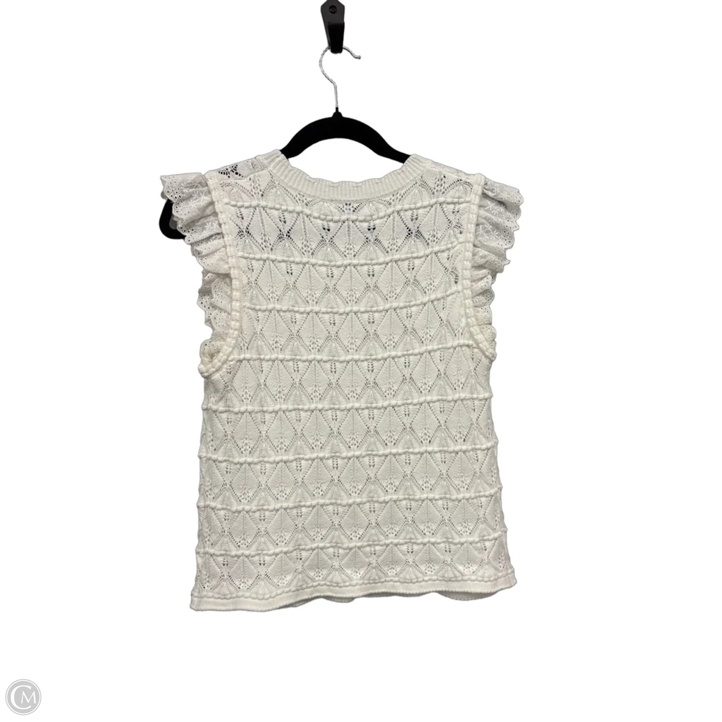 Sweater Short Sleeve By Current Air In White, Size: M
