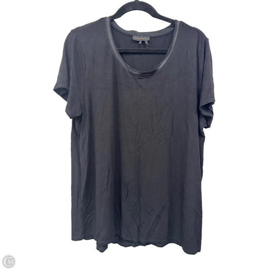 Top Short Sleeve By Donna Karan In Black, Size: Xl
