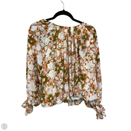Blouse Long Sleeve By Entro In Orange & Pink, Size: M