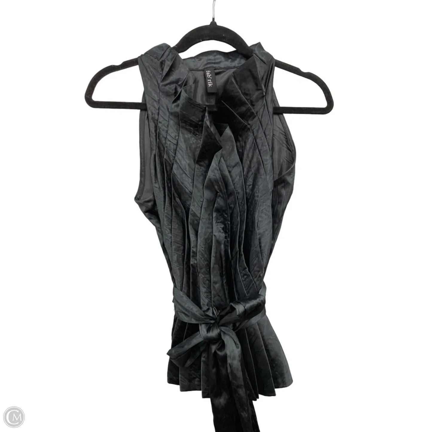 Blouse Sleeveless By Fabrik In Black, Size: L