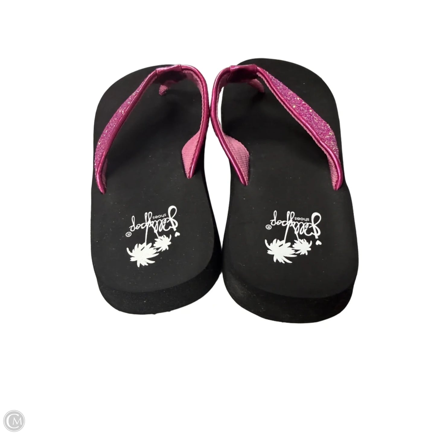 Sandals Flip Flops By Jelly Pop In Black & Pink, Size: 10