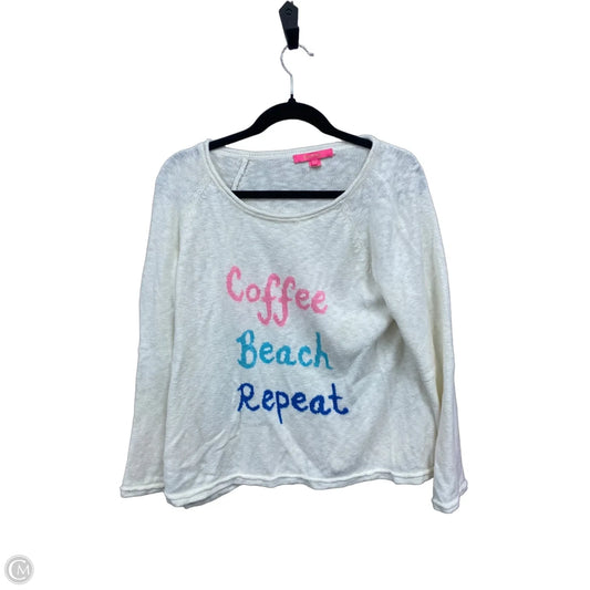 Sweater Designer By Lilly Pulitzer In Pink & White, Size: Xl