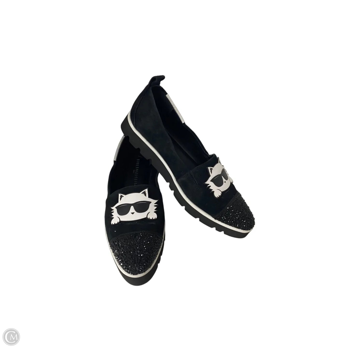 Shoes Designer By Karl Lagerfeld In Black & White, Size: 7
