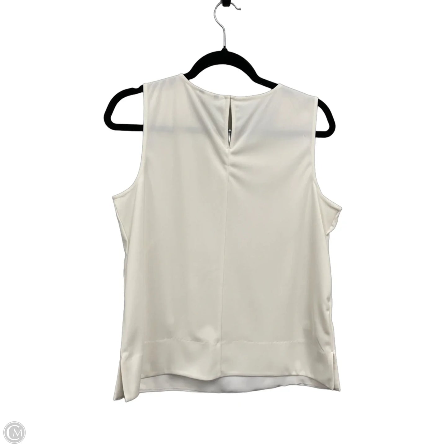 Blouse Sleeveless By Ann Taylor In Cream & Silver, Size: M