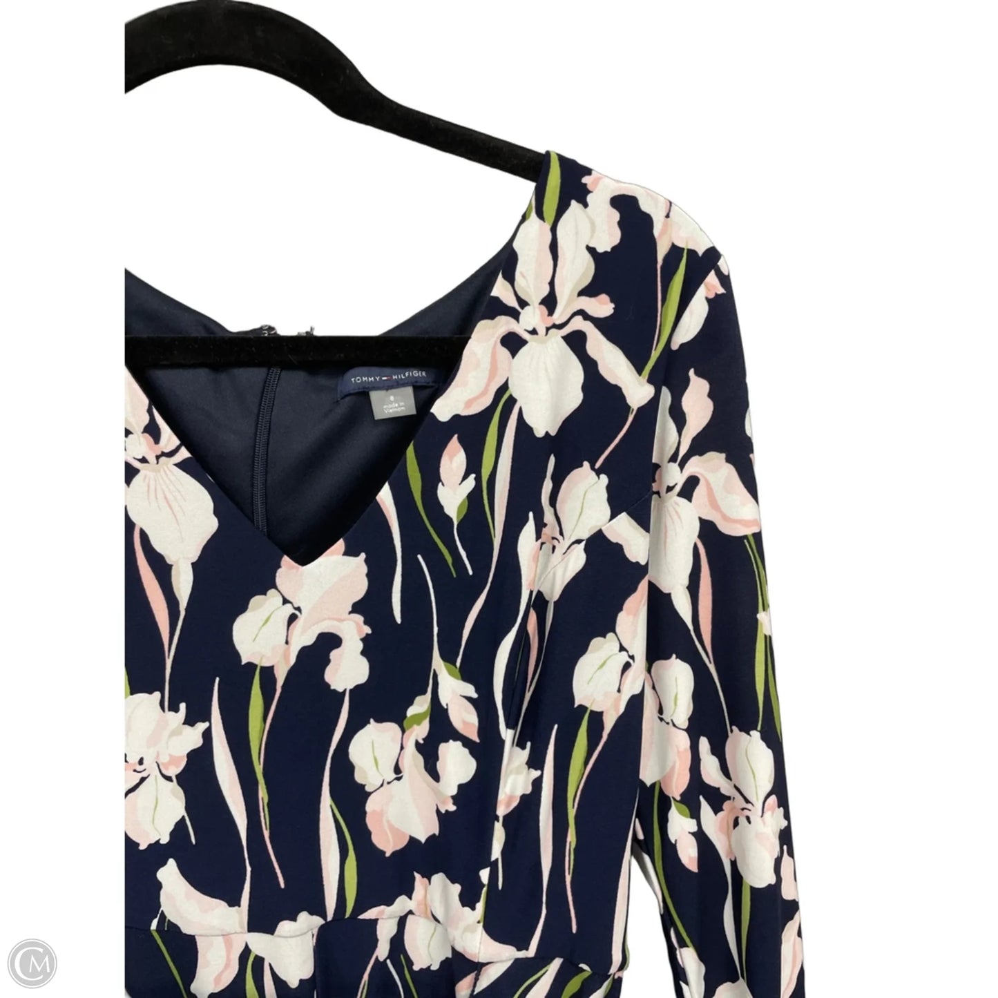 Dress Casual Midi By Tommy Hilfiger In Blue & Pink, Size: 8