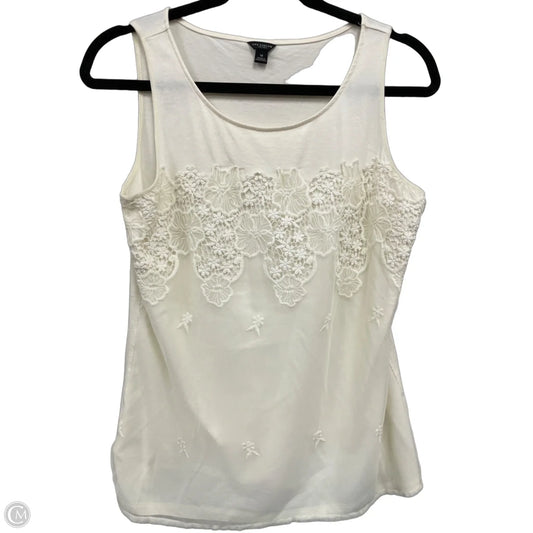 Top Sleeveless By Ann Taylor In Cream, Size: M
