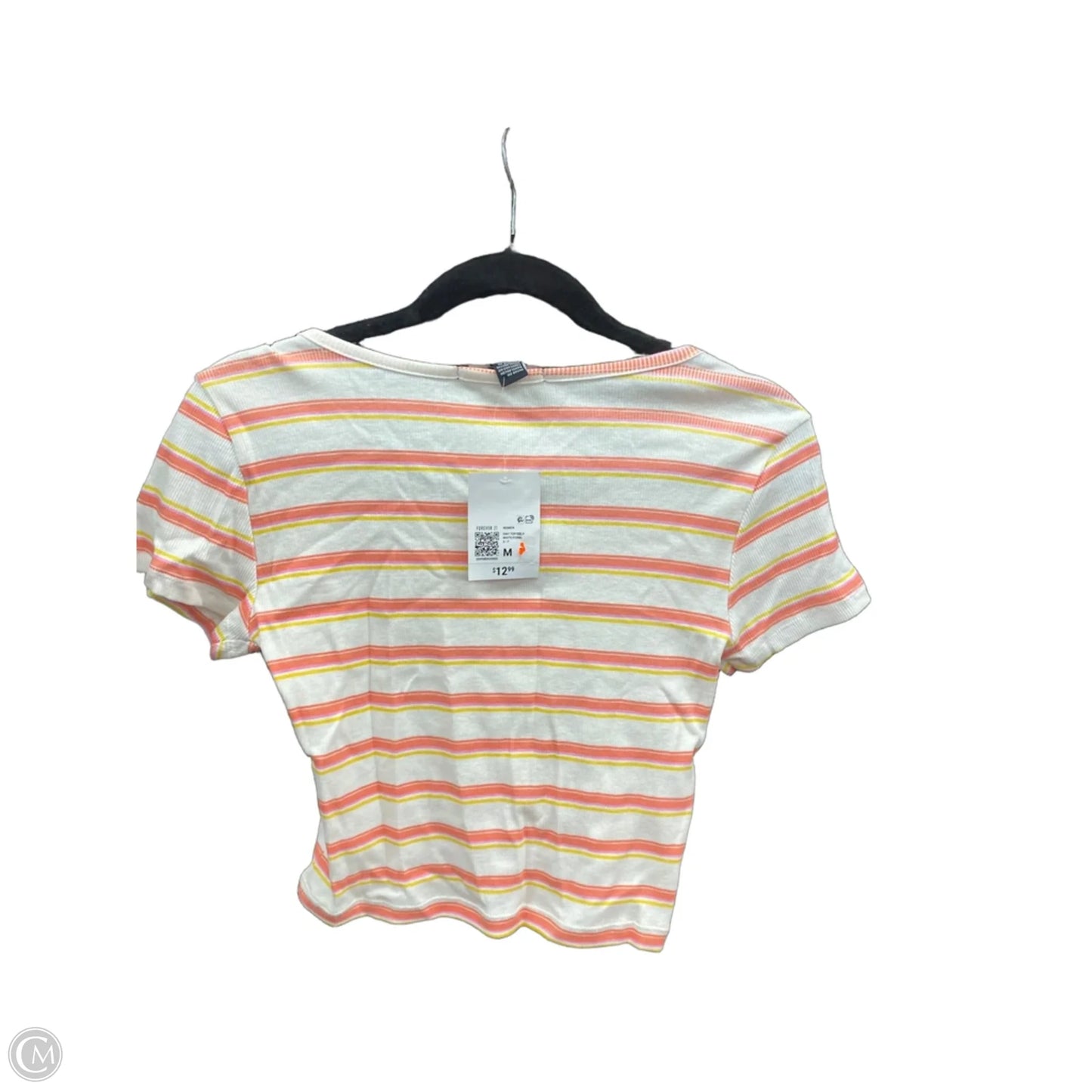 Top Short Sleeve Basic By Forever 21 In Orange & Pink, Size: S