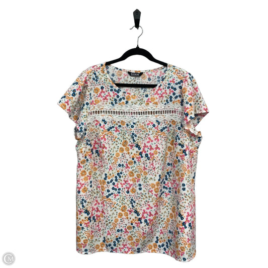 Blouse Short Sleeve By Bloomchic In Orange & Pink, Size: 18