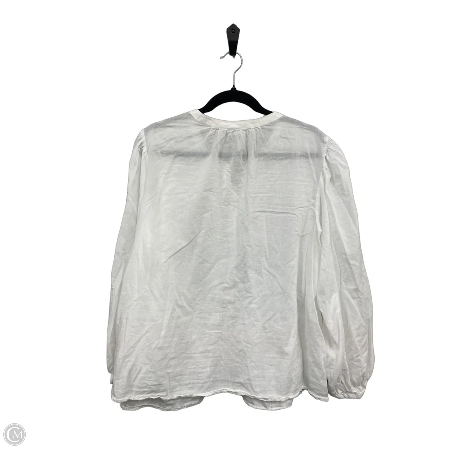 Blouse Long Sleeve By Gap In White, Size: Xl