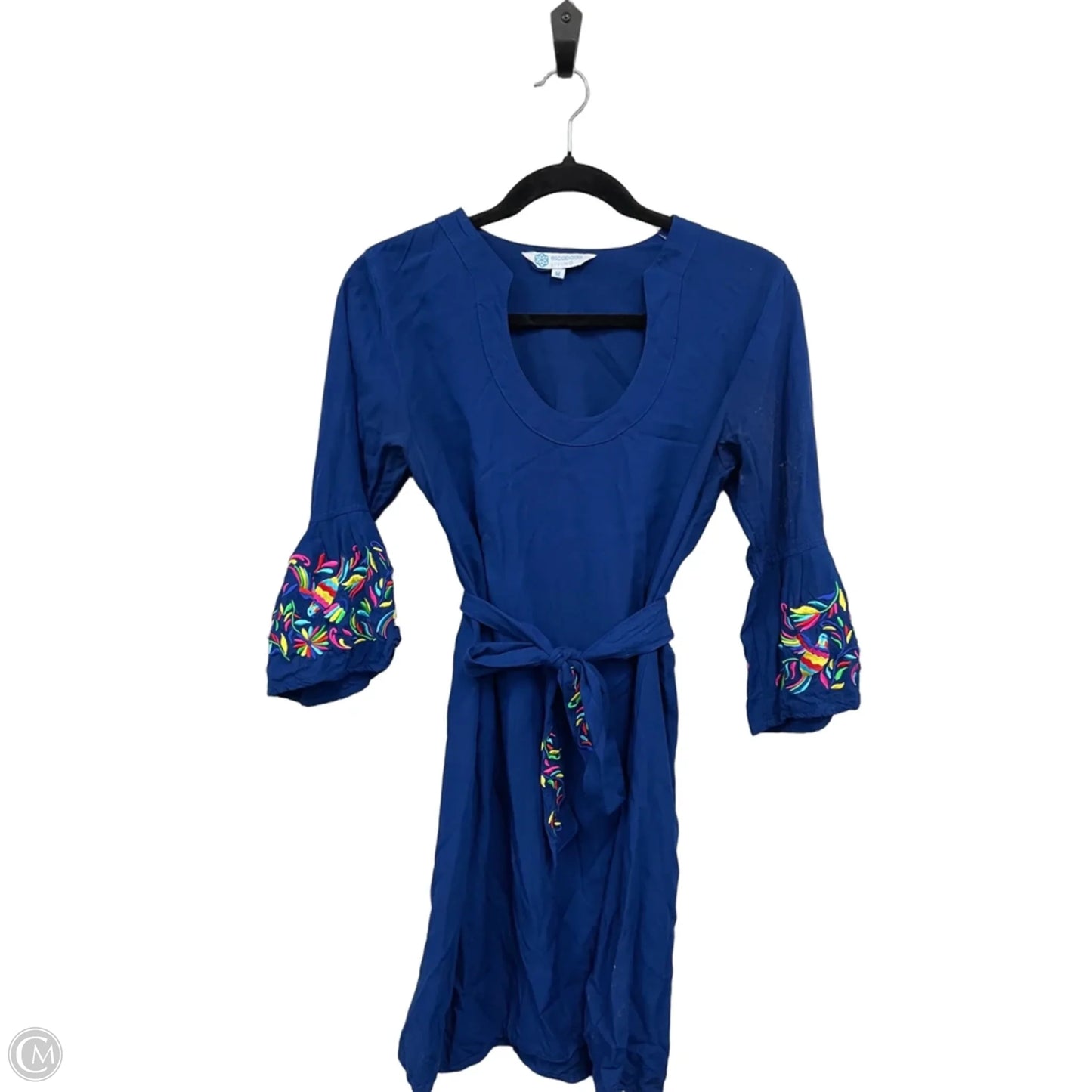 Dress Casual Short By Escapada Living In Blue & Yellow, Size: M