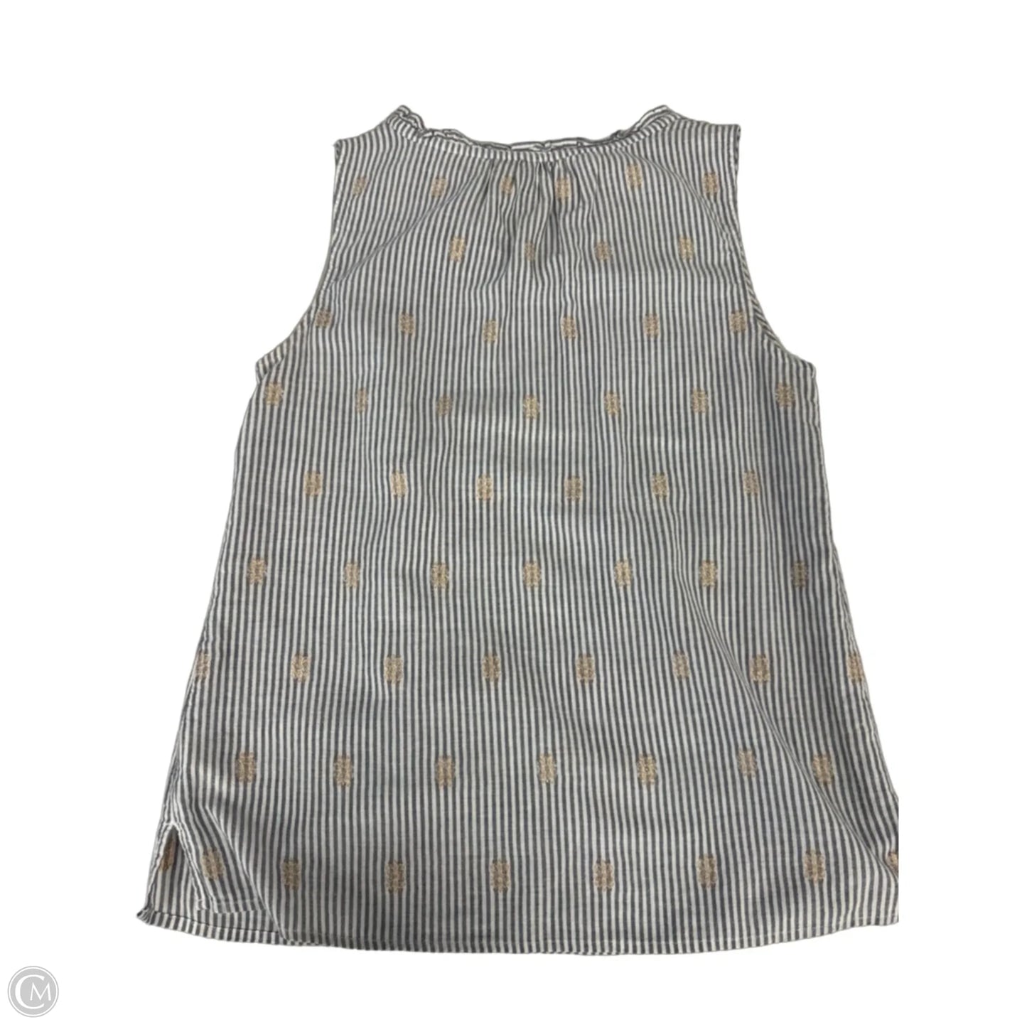 Top Sleeveless By Talbots In Grey & White, Size: Sp