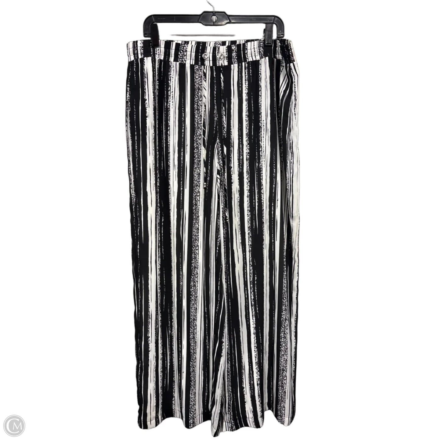 Pants Wide Leg By Jm Collections In Black & White, Size: L