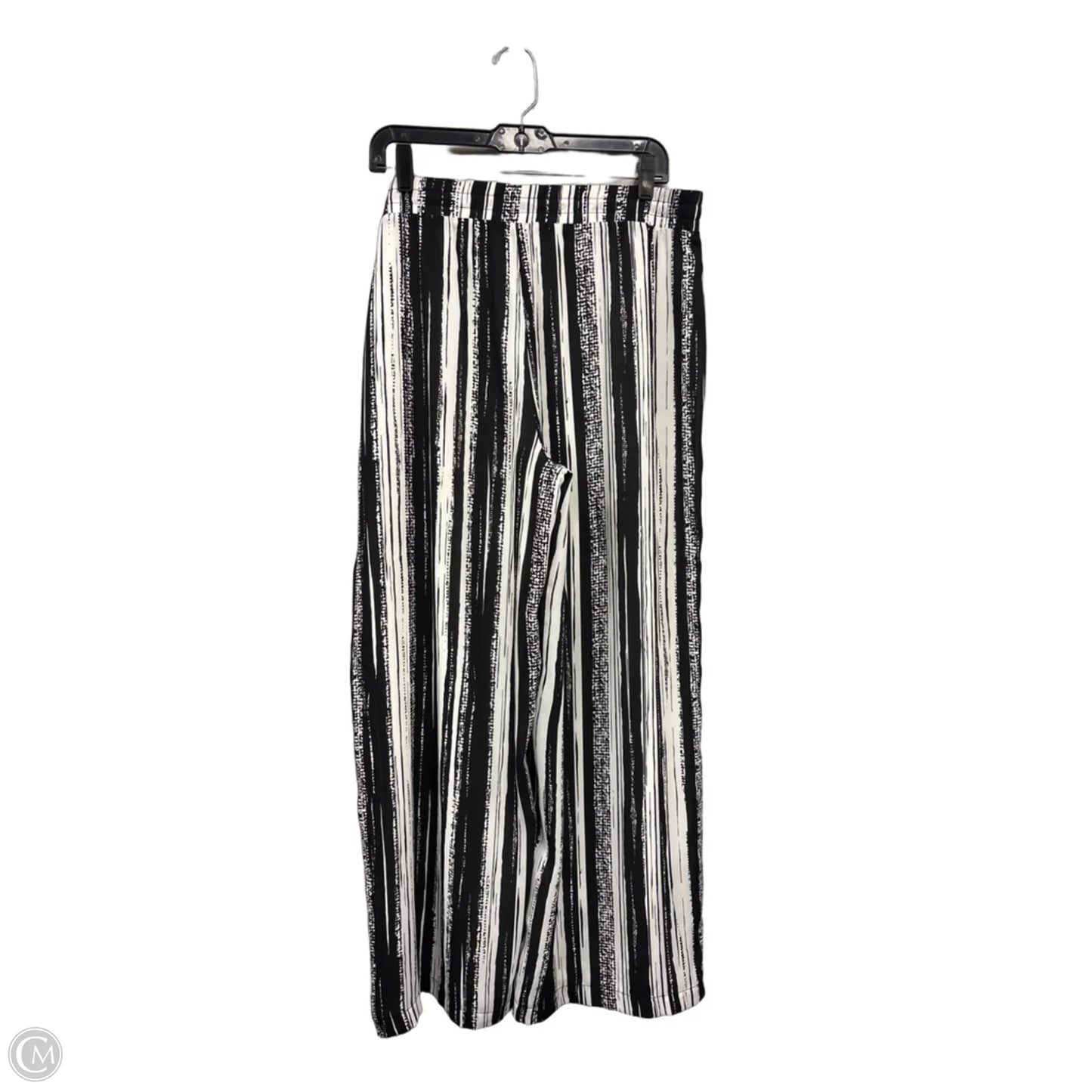 Pants Wide Leg By Jm Collections In Black & White, Size: L