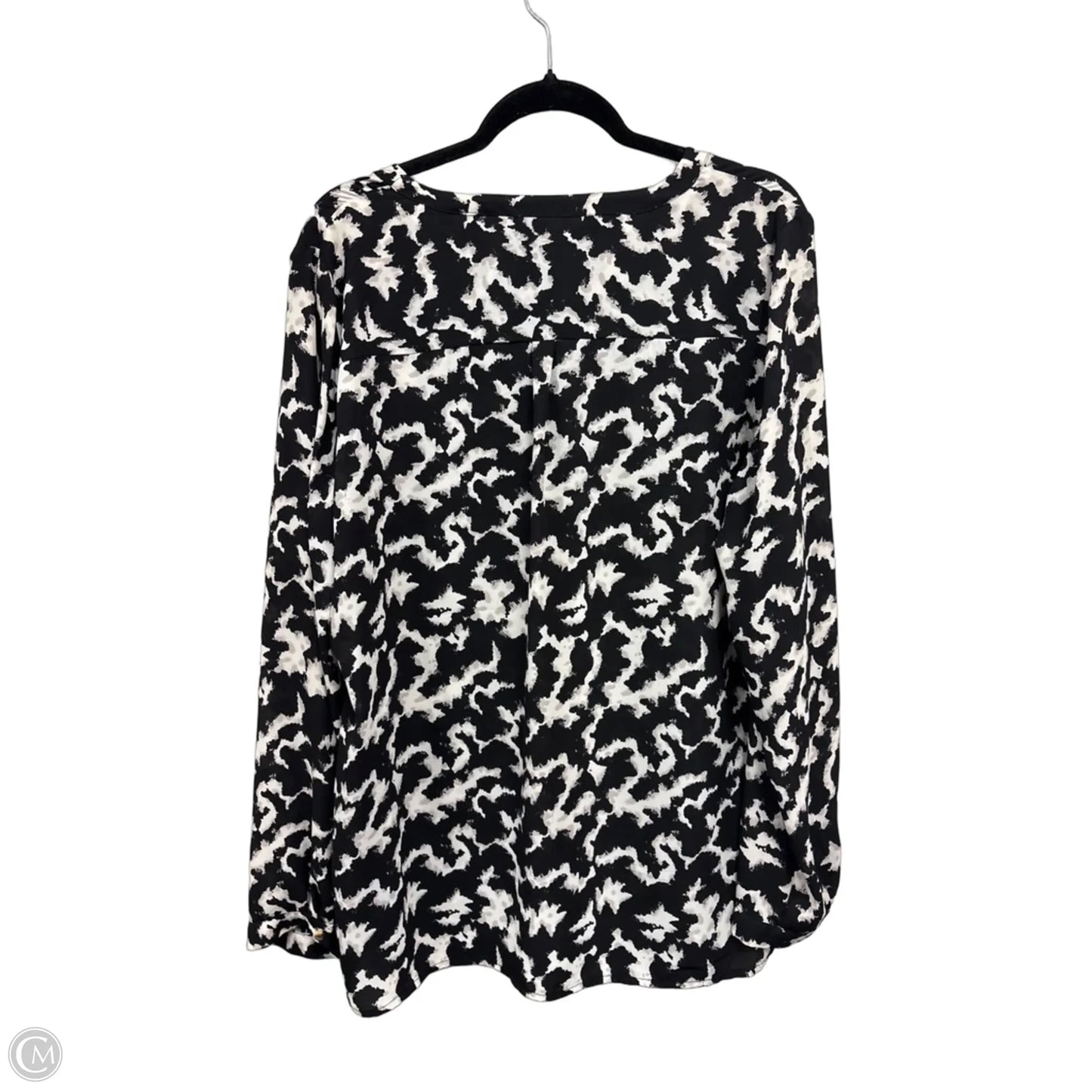 Blouse Long Sleeve By Ivanka Trump In Black & White, Size: Xl