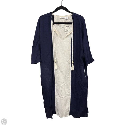 Swimwear Cover-up By Sigrid Olsen In Blue & White, Size: M