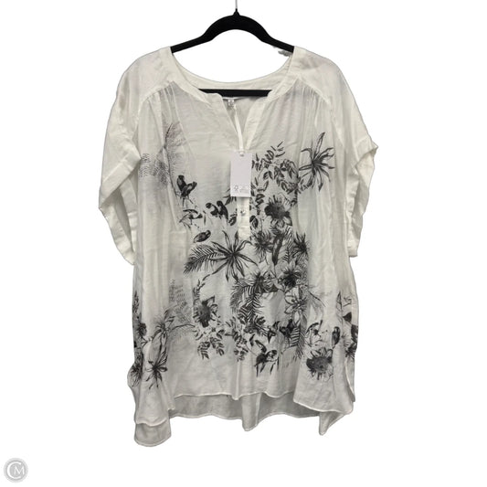 Blouse Short Sleeve By Rose And Olive In Black & White, Size: 3x