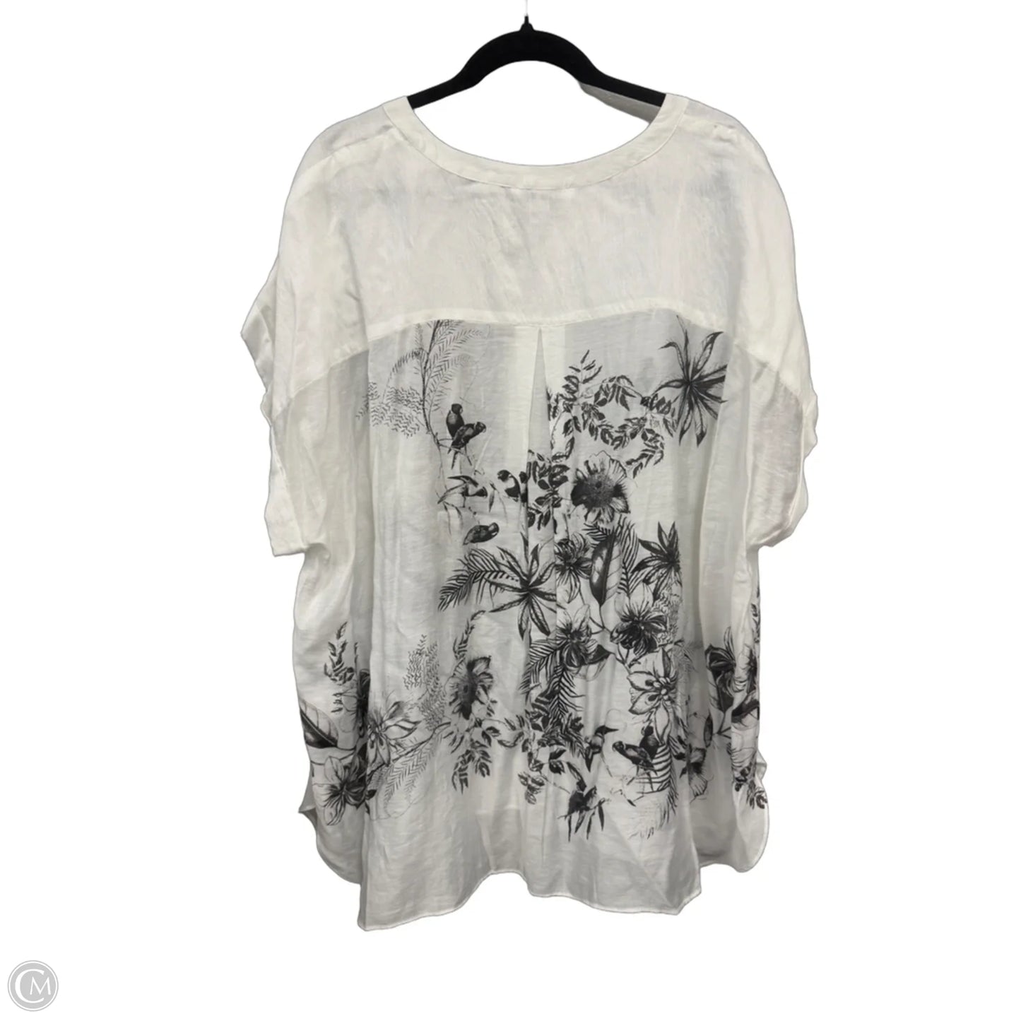 Blouse Short Sleeve By Rose And Olive In Black & White, Size: 3x
