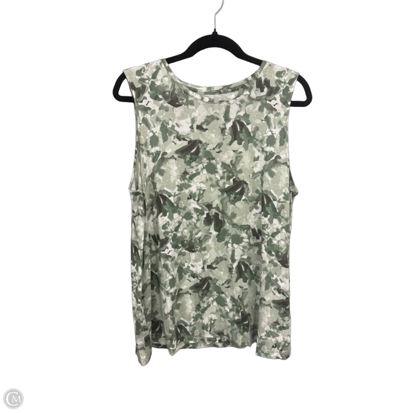 Top Sleeveless Basic By Nine West Apparel In Green & White, Size: Xl