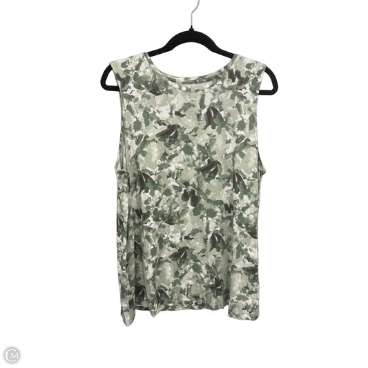 Top Sleeveless Basic By Nine West Apparel In Green & White, Size: Xl