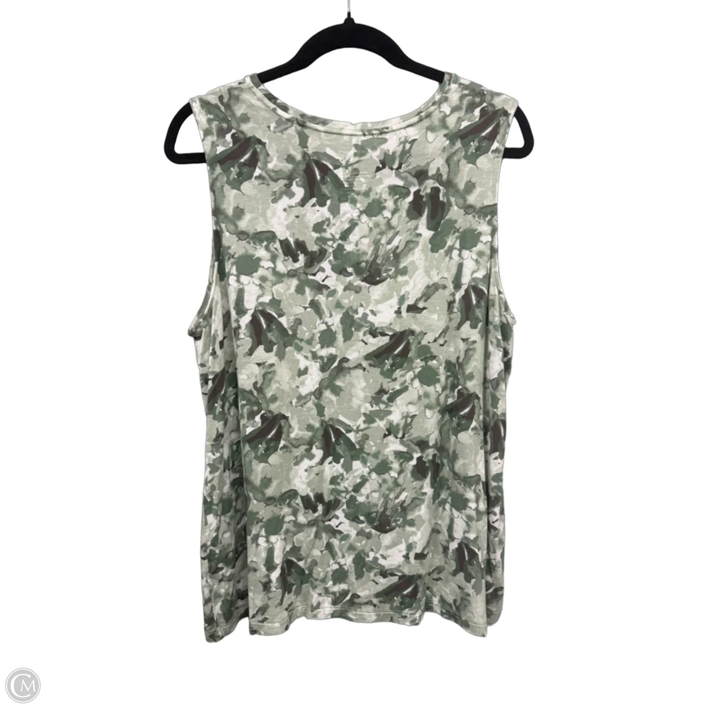 Top Sleeveless Basic By Nine West Apparel In Green & White, Size: Xl